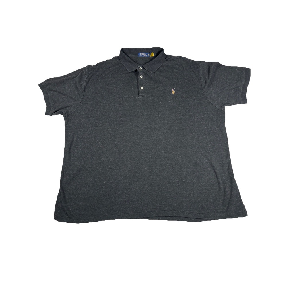 Polo Ralph Lauren Polo Shirt Mens XLT Charcoal Heather Short Sleeve Flesh Pony